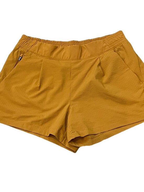 Athleta Pants - Athleta Women’s Textured Brooklyn Shorts Size 10 Athletic Athleisure Mustard